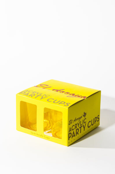 Set of 4 Yellow Acrylic Cups