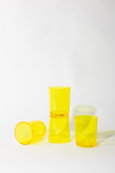 Set of 4 Yellow Acrylic Cups