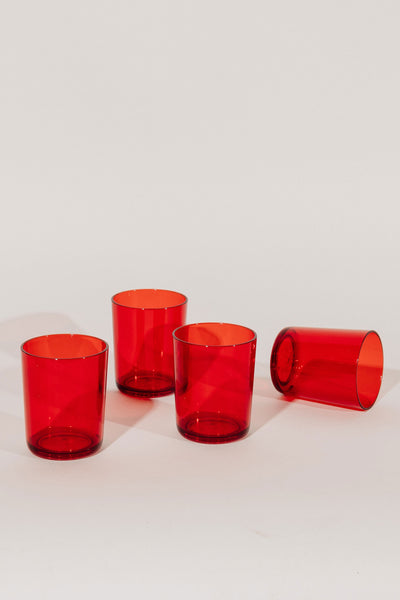 Set of 4 Red Acrylic Cups