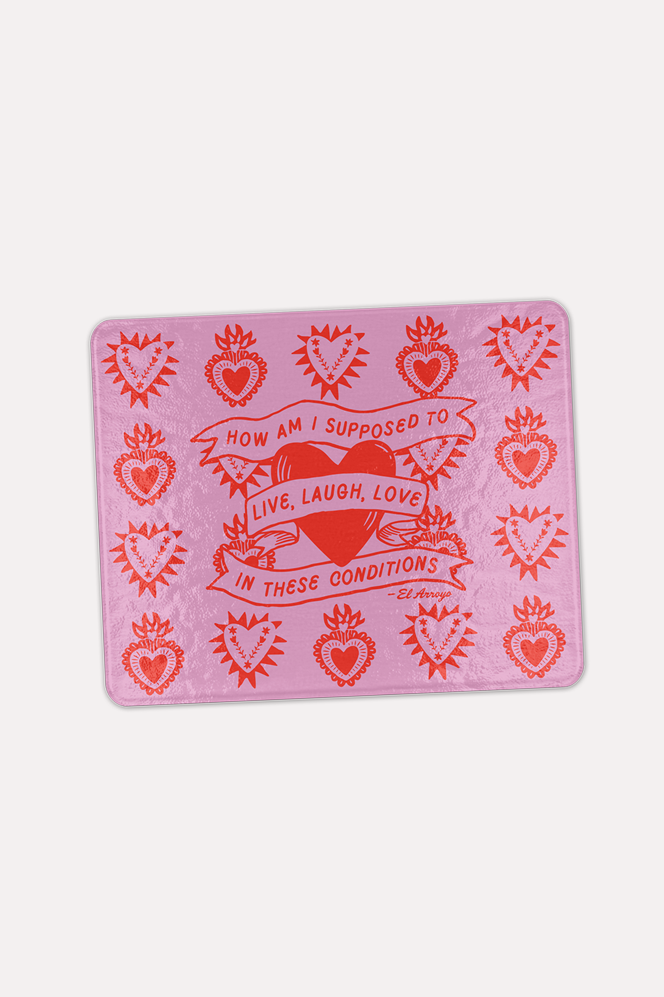 Mini Tempered Glass Cutting Board - Live Laugh Love