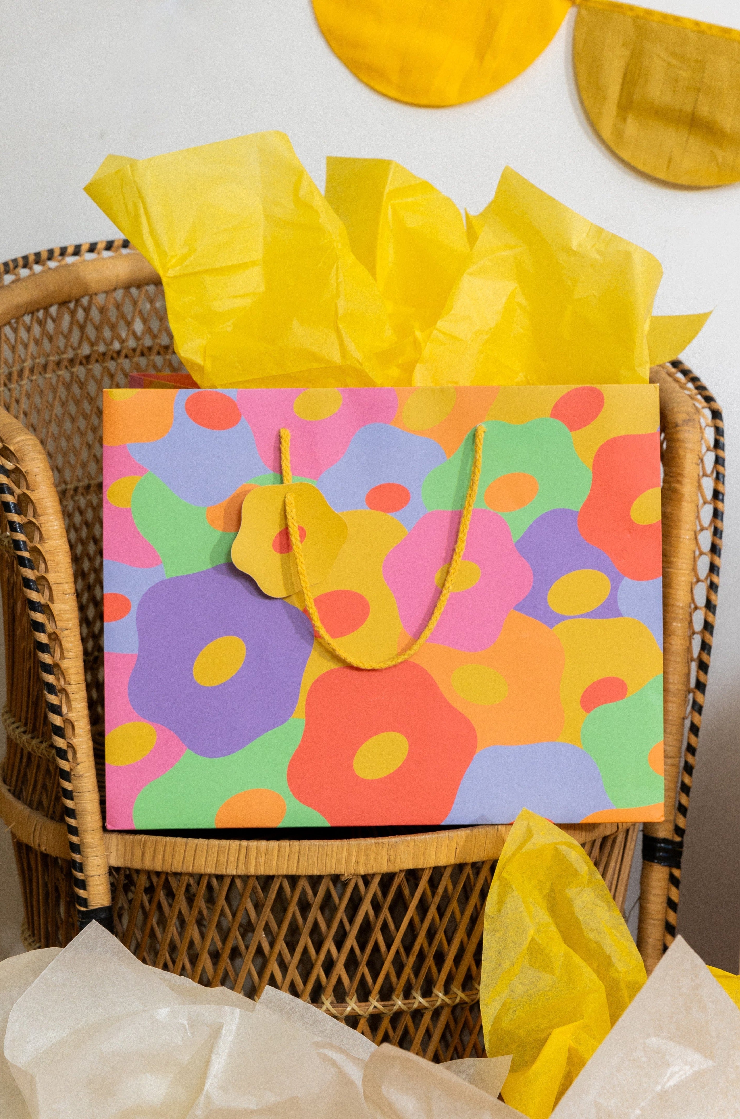 Large Fiesta Floral Gift Bag (w/ Tissue Paper)