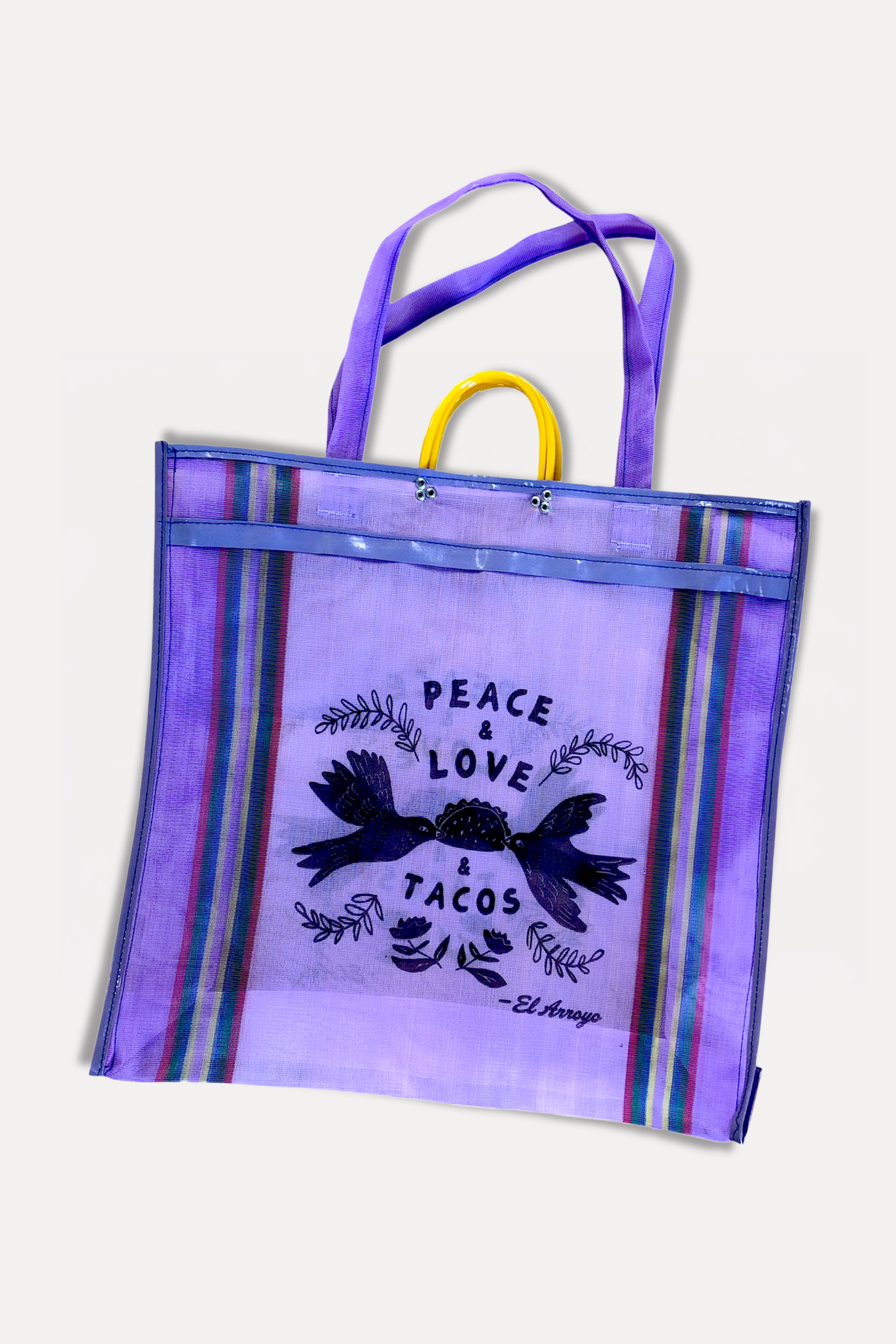 Taco Dove - Purple - Large Mesh Tote