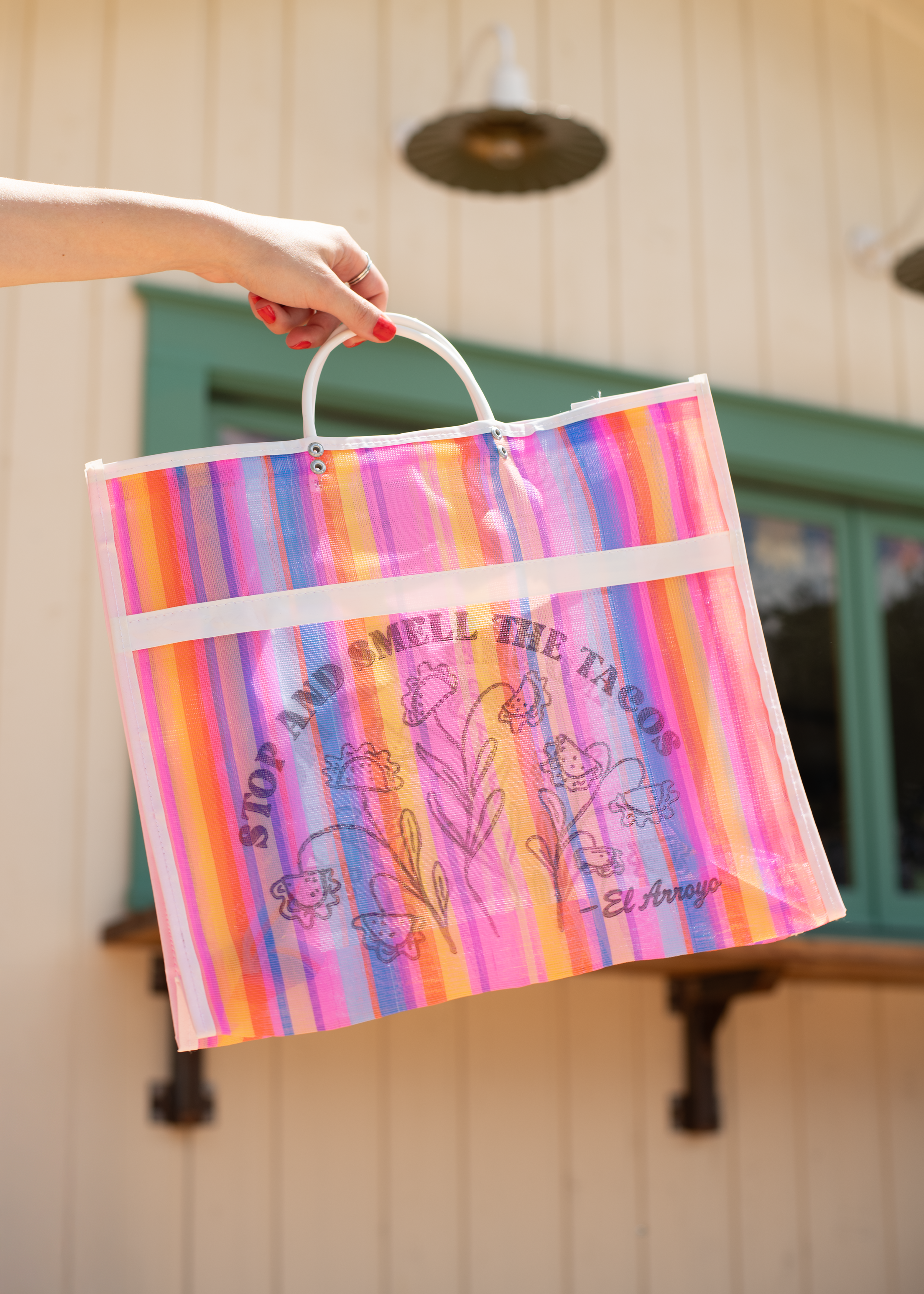 Mesh Market Tote - Smell The Tacos
